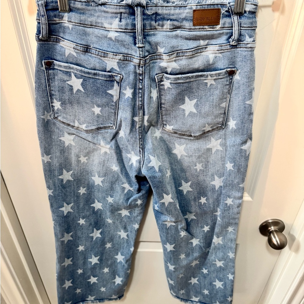 Judy Blue Starry Light Blue Cropped Jeans - Picture 8 of 8